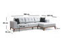 Atelier Del Sofa Montana Corner Right (L3+Chl) Sofá Cama Esquinero Gris Claro 288 x 160 cm